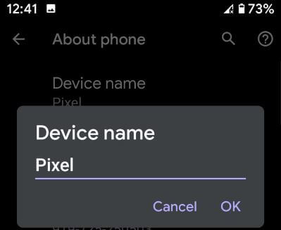 Cambiar el nombre del dispositivo en dispositivos con Android 10