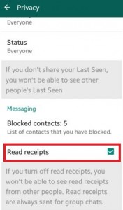 Cómo desactivar los recibos de WhatsApp leer el teléfono Android