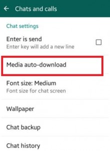 cambiar la configuración de medios de WhatsApp Android lollipop