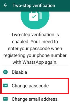 Cambie la contraseña de verificación de WhatsApp en dos pasos