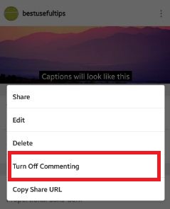 Haga clic para desactivar la opción de comentario