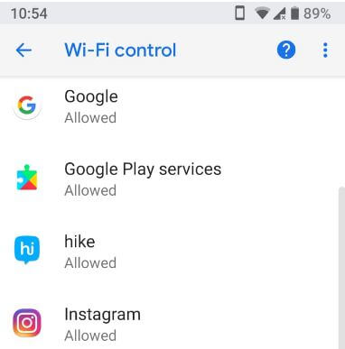 Aplicaciones de control de Wi-Fi Android P