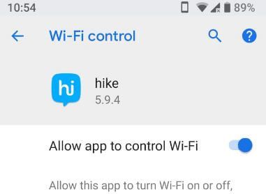 Cómo deshabilitar la aplicación para controlar WiFi en Android 9 Pie