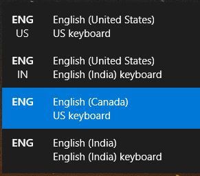 Cambiar el idioma predeterminado del teclado en Windows 10