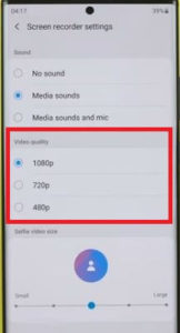 Cambiar la configuración de Screen Recorder en el Galaxy Note 20 Ultra