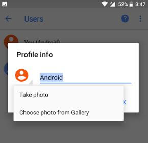 Cambiar la foto de perfil de la cuenta de usuario en Android Oreo