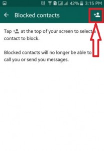 Toque el botón On Contact Plus para bloquear su contacto de WhatsApp de Android