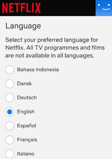 Cambiar el idioma de audio favorito de Netflix en Android