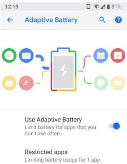 Cómo usar la batería adaptativa en Android Pie 9.0