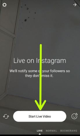Inicie videos en vivo en su teléfono Android Instagram