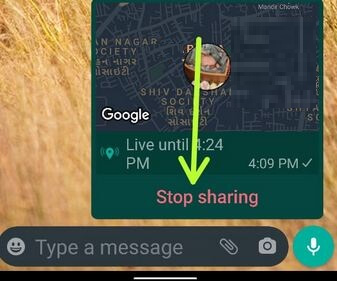 Dejar de compartir la ubicación en vivo en WhatsApp Android