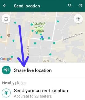 Use su teléfono Android con la ubicación en vivo de WhatsApp
