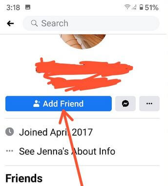 Envía una solicitud de amistad a tu cuenta de Facebook