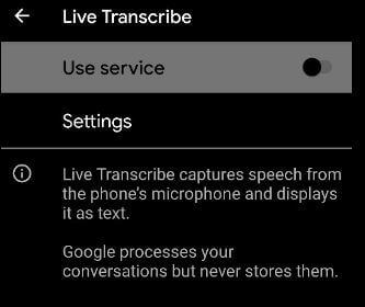 Usar la transcripción en vivo en Pixel 4 XL