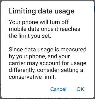 Limite el uso de datos de Android 9 Pie