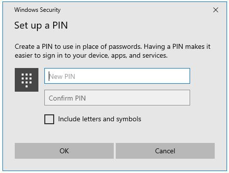 Configure un código PIN en su computadora con Windows 10