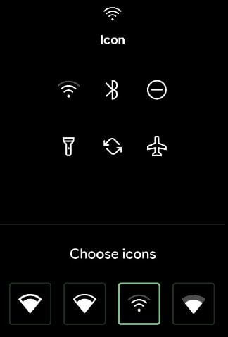 Elija el icono en su dispositivo Android 10