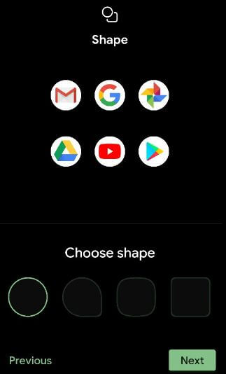 Cambiar el icono de forma de Android 10