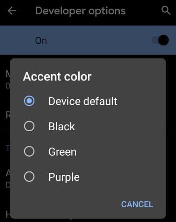 Cómo cambiar el color de acento en Android Q 10