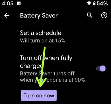 Habilite el modo de ahorro de batería para extender la vida útil de la batería en su Google Pixel XL