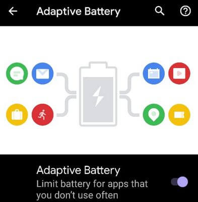 Encienda la batería adaptable para prolongar la vida útil de la batería de su Google Pixel