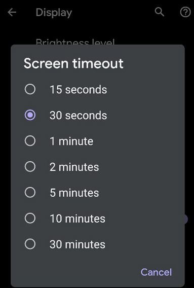 Configure el tiempo de pantalla para mejorar la duración de la batería en Google Pixel