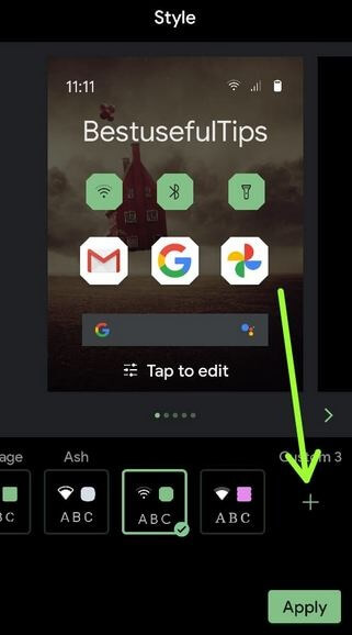 Configure el estilo personalizado en Android 11 para cambiar la forma del icono