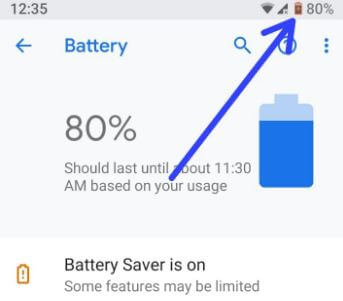 habilitar el ahorro de batería en Android P 9.0