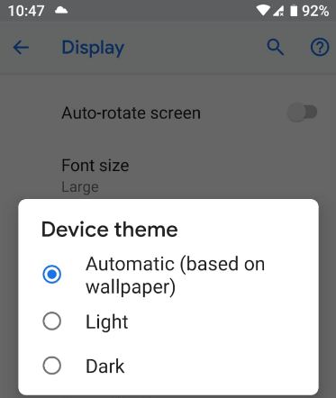Configure el tema oscuro en su dispositivo Android P 9.0