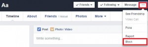 Bloquear al usuario en Facebook usando la configuración del perfil