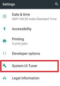 Activar el sistema de sintonizador de interfaz de usuario de Android Nougat 7.0