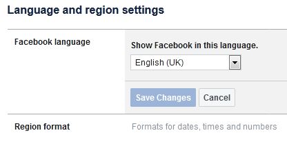 Cambie su idioma en Facebook usando su computadora o computadora portátil