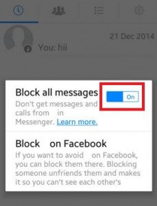 bloquear contactos en Facebook Messenger