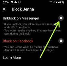 Cómo bloquear o desbloquear a alguien en la aplicación de Android Facebook Messenger
