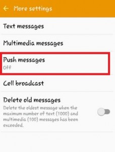 Toque los mensajes push en la paleta de Android