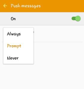 Cómo activar el mensaje push en Android Lollipop 5.1