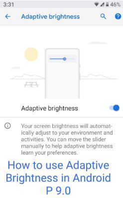 Cómo usar el brillo adaptativo en Android P 9.0