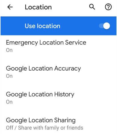 Cómo cambiar la configuración de ubicación de Android 9 Pie