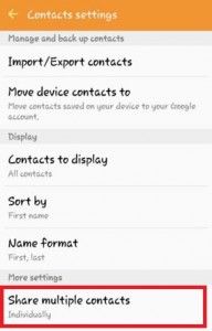 Toca Compartir varios contactos en Android
