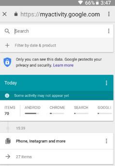 Borrar el historial de búsqueda de Google en Android Nougat y Oreo