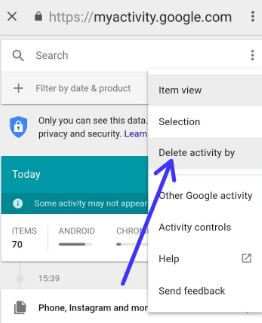 Borrar el historial de búsqueda de Google Oreo en Android