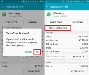 Cómo deshabilitar las notificaciones de WhatsApp en Android Lollipop (5.1.1)