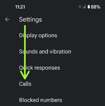 Configuración de llamadas de Google Pixel 5 para el desvío de llamadas