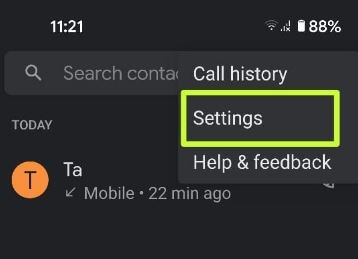 Configuración de la aplicación del teléfono en Pixel 5 para desviar llamadas