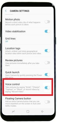 Cómo activar el control por voz de la cámara en Galaxy S8
