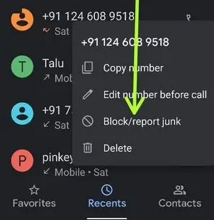 Cómo bloquear un número usando la lista de llamadas recientes en Pixel 4a