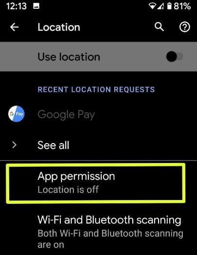 Administrar el permiso de Android 10