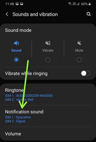 Cómo cambiar el sonido de notificación en Samsung A50