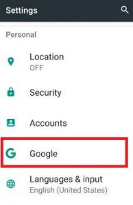 Abra la aplicación de Google en Android Nougat 7.0 y 7.1
