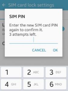 Configuración de bloqueo de la tarjeta SIM de Android